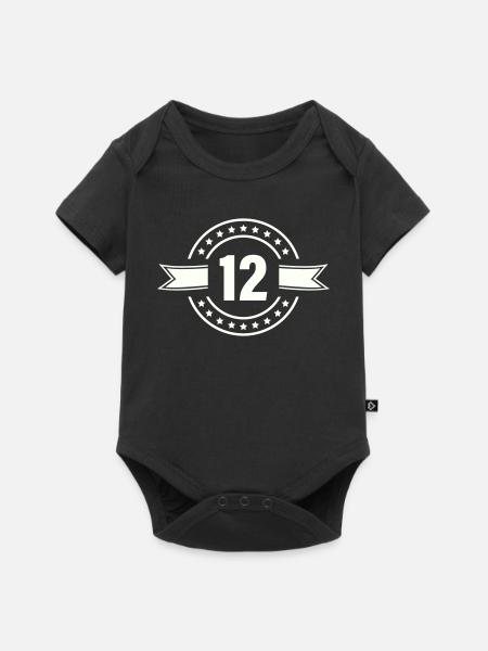 12 - Baby Premium Kurzarmbody - Schwarz