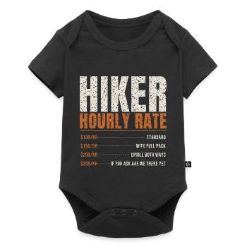 Hiker Hourly Rate Funny - Baby Premium short-sleeve bodysuit - black - Front