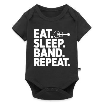 Mange. Dors. Band. Répétez. - Body à manches courtes Premium Bébé - noir - Devant