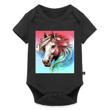 horse - Baby Premium short-sleeve bodysuit - black - Front