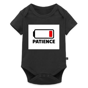 Icône de batterie PATIENCE avec police - Body à manches courtes Premium Bébé - noir - Devant