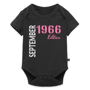 60th birthday, September 1966 - Baby Premium short-sleeve bodysuit - black - Front