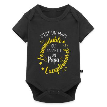 Mari Formidable Papa Exceptionnel Cadeau - Body à manches courtes Premium Bébé - noir - Devant