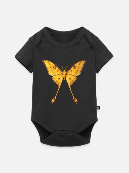 Comet Moth Argema Mittrei Anime-Stil - Baby Premium Kurzarmbody - Schwarz