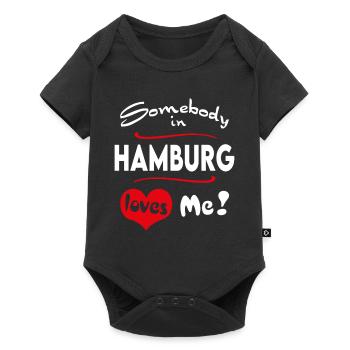 Hamburg Stadt Ville Ville Ville Urbaine de T-shirts Heimatliebe - Body à manches courtes Premium Bébé - noir - Devant