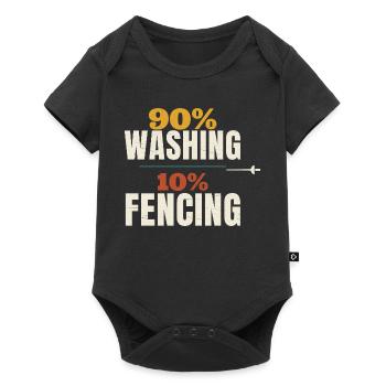 Escrime 90 % Lavage 10 % Escrime Épée drôle Escrimeur - Body à manches courtes Premium Bébé - noir - Devant