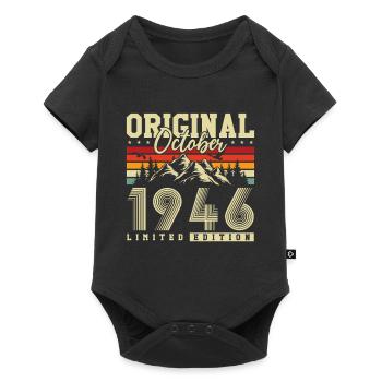 Original October 1946 – 80th Birthday Vintage - Baby Premium short-sleeve bodysuit - black - Front