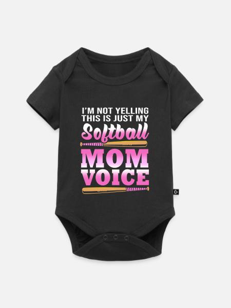 Softball Mutter Softball Mama - Baby Premium Kurzarmbody - Schwarz