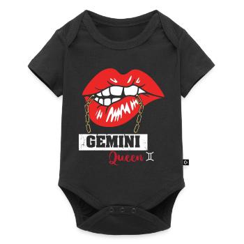Signe du zodiaque Gémeaux - Body à manches courtes Premium Bébé - noir - Devant