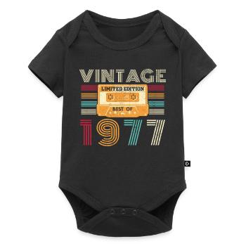 1977 Vintage Retro Birthday Gift - Baby Premium short-sleeve bodysuit - black - Front