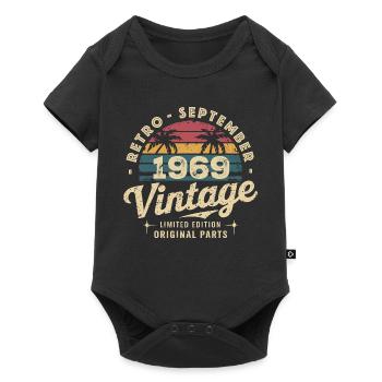 Vintage Septembre 1969 Édition Limitée Septembre - Body à manches courtes Premium Bébé - noir - Devant