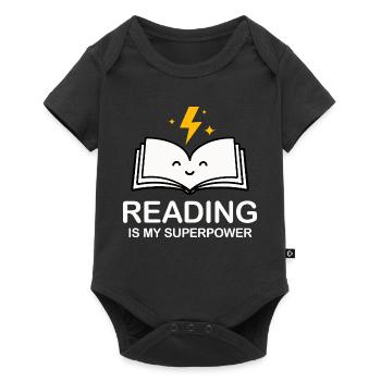Reading Is My Superpower | Book Lover Shirt - Baby Premium short-sleeve bodysuit - black - Front