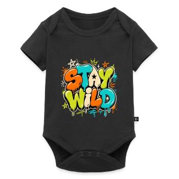 stay wild - Baby Premium short-sleeve bodysuit - black - Front