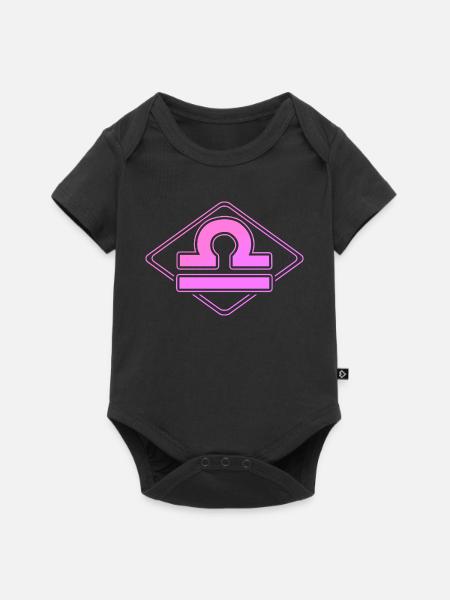 Sternzeichen Waage - Baby Premium Kurzarmbody - Schwarz