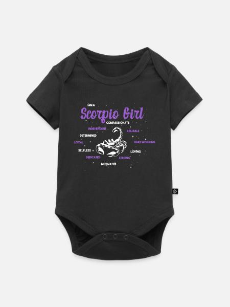 Sternzeichen Skorpion - Baby Premium Kurzarmbody - Schwarz