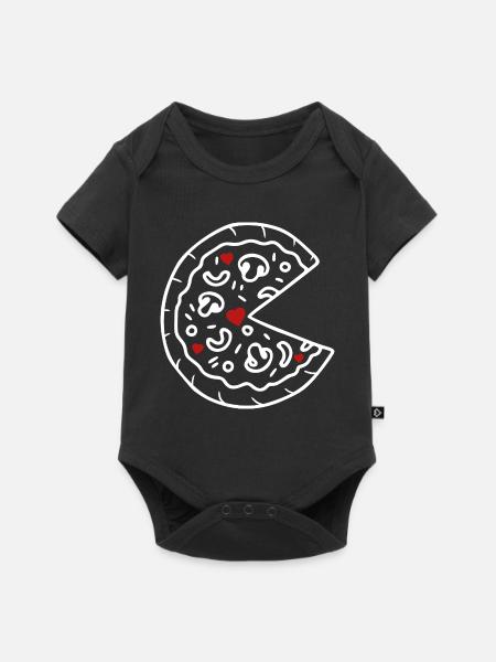 Daddy Pizza - Baby Premium Kurzarmbody - Schwarz