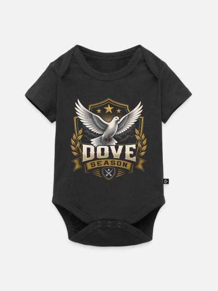 Taubenjagd-Saison: Lustiger Taubenjäger - Baby Premium Kurzarmbody - Schwarz