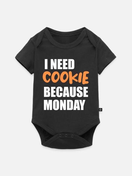 Cookie Plätzchen Keks - Baby Premium Kurzarmbody - Schwarz