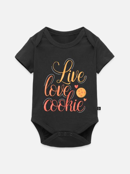 Cookie Plätzchen Keks - Baby Premium Kurzarmbody - Schwarz