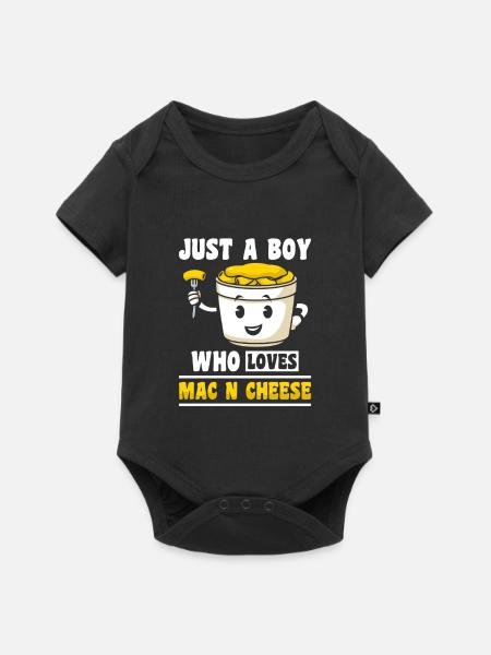 Makkaroni und Käse Mac and Cheese - Baby Premium Kurzarmbody - Schwarz