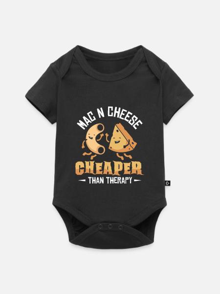 Makkaroni und Käse Mac and Cheese - Baby Premium Kurzarmbody - Schwarz