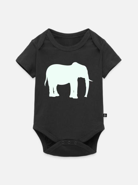 Elefant Silhouette - Baby Premium Kurzarmbody - Schwarz