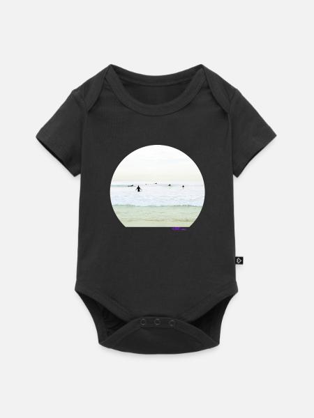 Surfer-Silhouette - Baby Premium Kurzarmbody - Schwarz