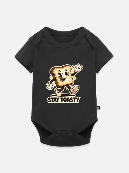 Stay Toasty Toast Mascot - Baby Premium Kurzarmbody - Schwarz