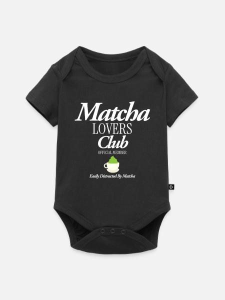 Matcha Lovers Club - Baby Premium Kurzarmbody - Schwarz