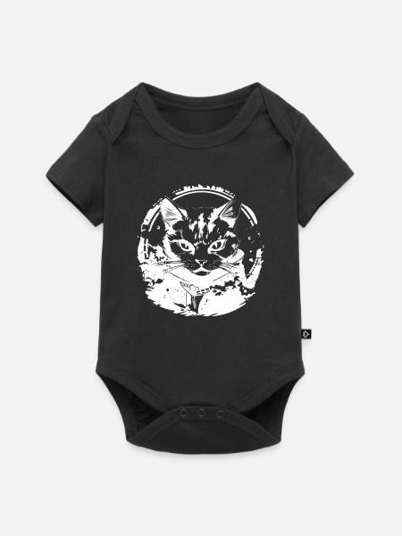 Katze Japanisch Anime - Baby Premium Kurzarmbody - Schwarz