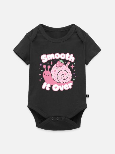 Glätten Sie es über Kawaii-Dessertschnecke - Baby Premium Kurzarmbody - Schwarz