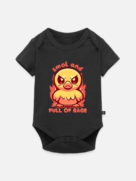 klein und voller Wut - Baby Premium Kurzarmbody - Schwarz