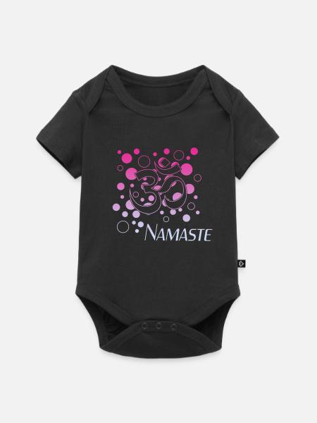 Om Namaste - Baby Premium Kurzarmbody - Schwarz