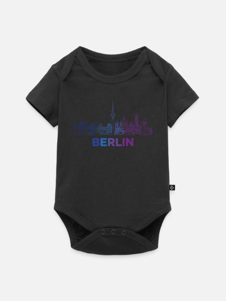 Berlin Skyline Silhouette - Baby Premium Kurzarmbody - Schwarz