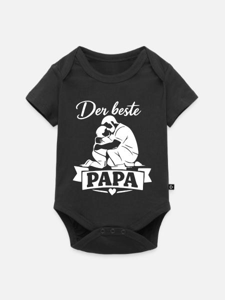 Der beste Papa Moment - Baby Premium Kurzarmbody - Schwarz