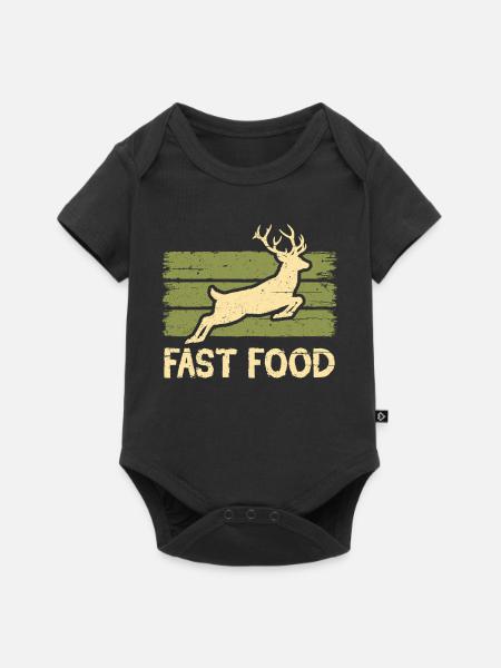 Fast-Food-Reh - Baby Premium Kurzarmbody - Schwarz