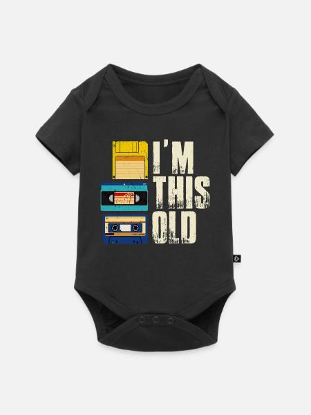 I'm This Old Retro 80er 90er Kassette - Baby Premium Kurzarmbody - Schwarz