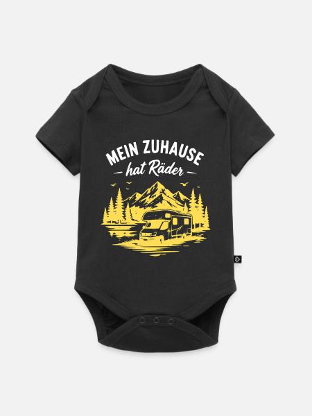 Mein Zuhause hat Räder - Baby Premium Kurzarmbody - Schwarz