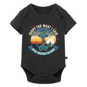 Funny Boat Docking Humor: Vintage Anchor Apology T - Baby Premium Kurzarmbody - Schwarz - Vorne