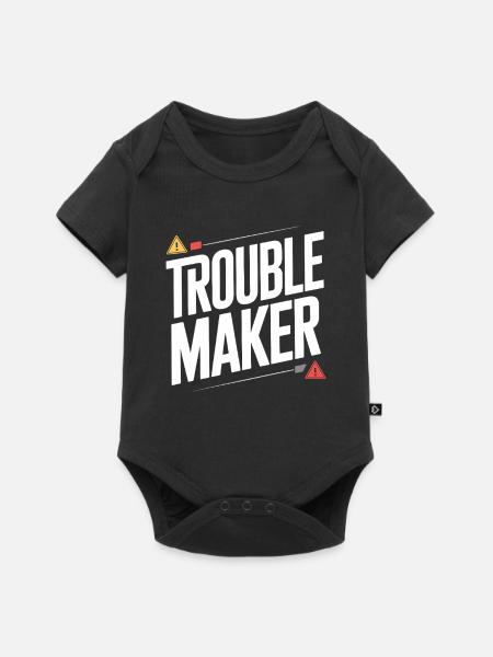 Troublemaker Frechdachs Rabauke Geschwister Kinder - Baby Premium Kurzarmbody - Schwarz