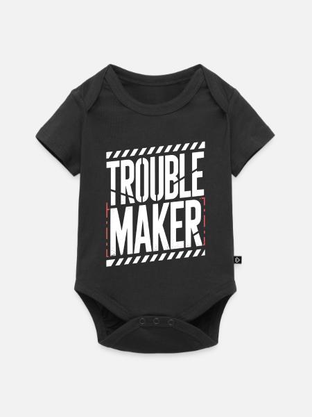 Troublemaker Frechdachs Rabauke Geschwister Kinder - Baby Premium Kurzarmbody - Schwarz