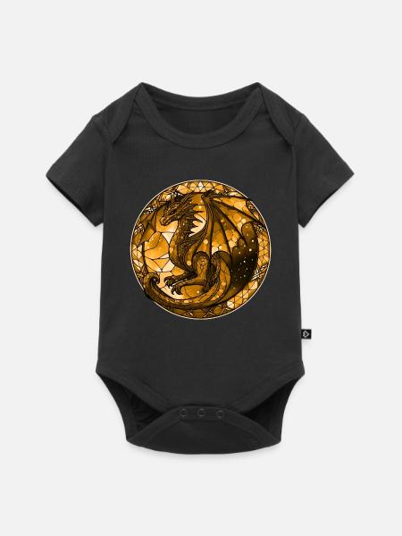 Gold Dragon - Baby Premium Kurzarmbody - Schwarz