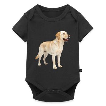 Beige Labrador im Profil - Baby Premium Kurzarmbody - Schwarz - Vorne