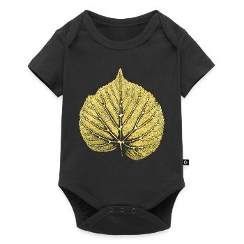 Blatt Linde / Lindenblatt - Natur & Wald 2 - Baby Premium Kurzarmbody - Schwarz - Vorne