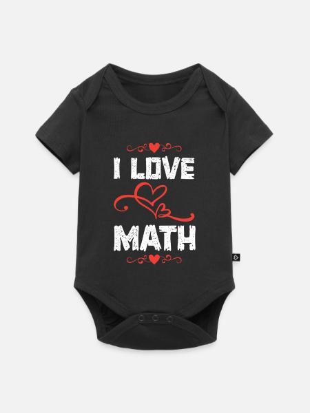 I Love Math Herzdesign - Baby Premium Kurzarmbody - Schwarz