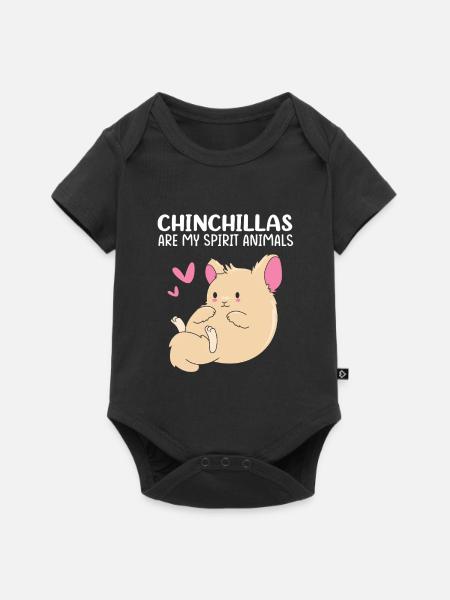 Chinchilla - Baby Premium Kurzarmbody - Schwarz