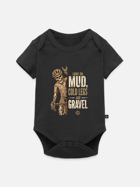 Mud Cold Legs Gravel Skelett - Baby Premium Kurzarmbody - Schwarz