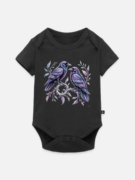 Black Ravens Schmiedeeisenzweig-Design. - Baby Premium Kurzarmbody - Schwarz