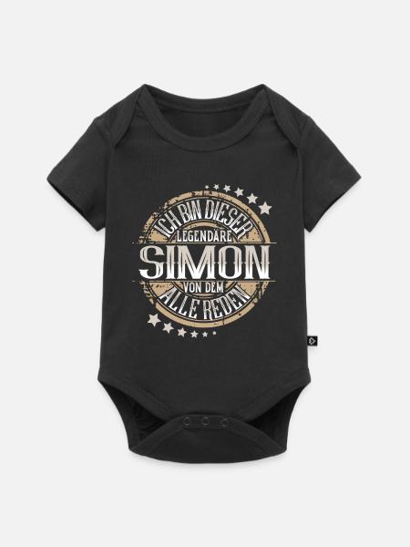 Simon - Baby Premium Kurzarmbody - Schwarz