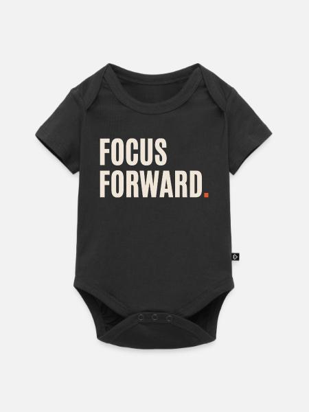 Fokus Vorwärts Typografie-Print - Baby Premium Kurzarmbody - Schwarz
